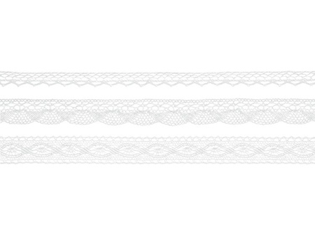 KORONKI BAWEŁNIANE BIAŁE 3 SZT.