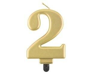 ŚWIECZKA CYFRA 2 ZŁOTA