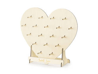 DREWNIANA ŚCIANA NA DONUTY SERCE 65 x 59cm