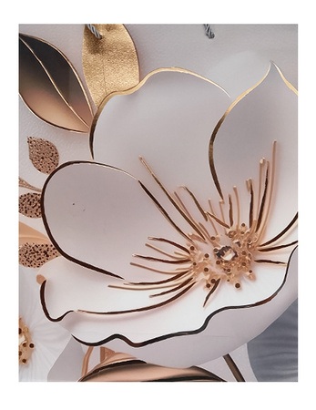 TORBA PREZENTOWA KWIAT ZŁOTY 31X40X12 CM