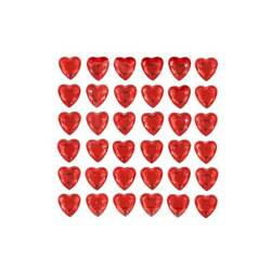 NAKLEJKI RUBINOWE SERCA 36 SZT.