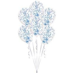 ZESTAW BALONÓW KONFETTI NIEBIESKICH 6szt.