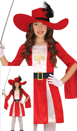 STRÓJ MAŁA PANI MUSZKIETER CZERWONA 