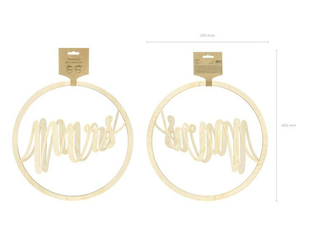 Zawieszki dekoracyjne Mr Mrs, 38cm (1 karton / 10 op.) (1 op. / 2 szt.)