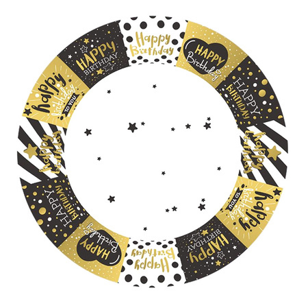 TALERZYKI PAPIEROWE HAPPY BIRTHDAY 18 CM