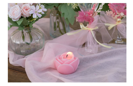 ŚWIECZKA RÓŻA RÓŻOWA 7 X 4 CM  1 SZT