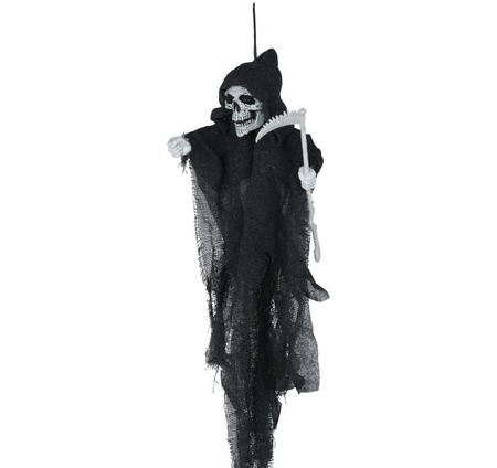 DEKORACJA WISZĄCA SZKIELET Z KOSĄ 50 CM