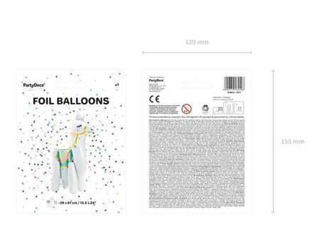 BALON FOLIOWY LAMA 39 x 61 cm