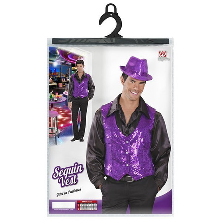 KAMIZELKA CEKINOWA FIOLETOWA MĘSKA