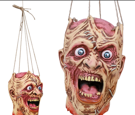 DEKORACJA WISZĄCA NA HALLOWEEN GŁOWA 28 CM