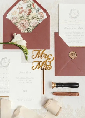 TOPPER AKRYLOWY MR&MRS ZŁOTY 