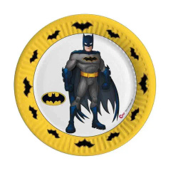 TALERZYKI PAPIEROWE BATMAN 18 CM 8 SZT