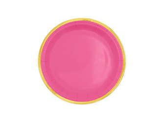 TALERZYKI PAPIEROWE FUKSJA 18CM 6SZT