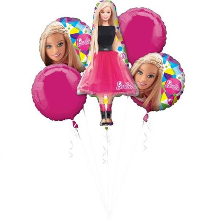 ZESTAW BALONÓW LALKA BARBIE 5szt.