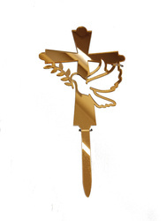 TOPPER AKRYLOWY GOŁĄB Z GAŁĄZKĄ ZŁOTY