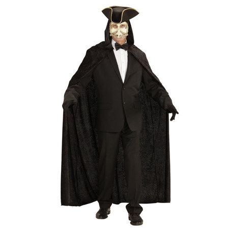 PELERYNA CZARNA Z KAPTUREM