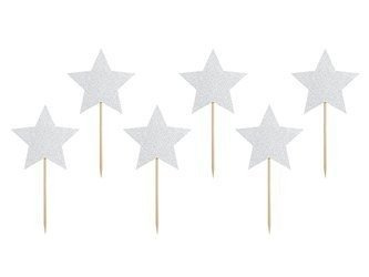 DEKORACJE DO MUFFINEK GWIAZDKI 6 SZT URODZINY