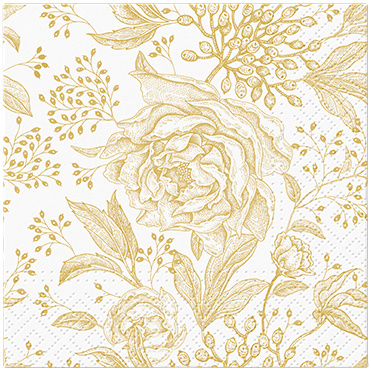 SERWETKI PAPIEROWE 20 SZT BIAŁE W PIWONIE 25 CM