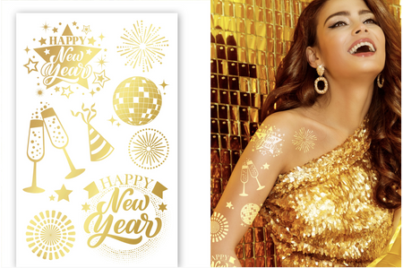 SZTUCZNE TATUAŻE SYLWESTROWE ZŁOTE NOWY ROK