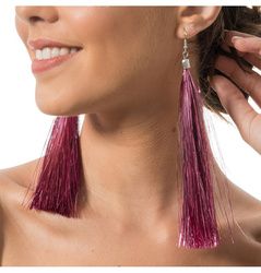 KOLCZYKI Z LAMETY RÓŻOWE ZŁOTO