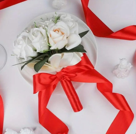 TASIEMKA SATYNOWA CZERWONA 50 MM 23M