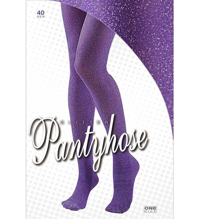 Pk 12 "PURPLE GLITTER PANTYHOSE" 40 DEN
