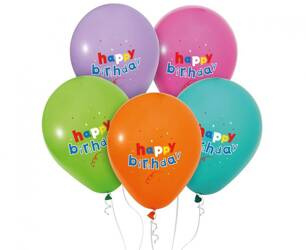 ZESTAW HAPPY BIRTHDAY PASTELOWE KOLORY 30 CM 5 SZT.