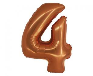 BALON FOLIOWY CYFRA 4 MIEDZIANA 76 CM