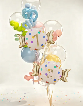 BALON FOLIOWY CUKIEREK 1 CYFRA 61 X 37 CM