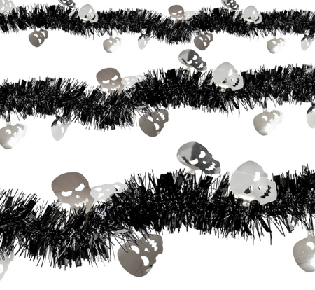 GIRLANDA W CZASZKI CZARNA 3 M HALLOWEEN