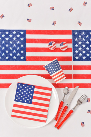 BIEŻNIK FLAGA USA 30X500 CM