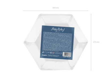 TALERZYKI HAPPY B'DAY! GRANATOWE 20 CM