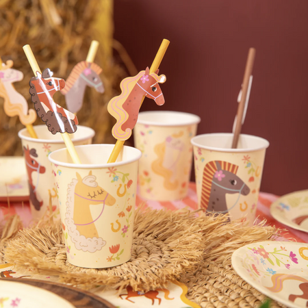 SŁOMKI PAPIEROWE KONIKI 19,5 CM 6 SZT