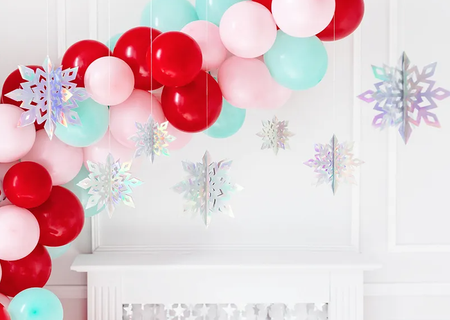 ZAWIESZKI DEKORACYJNE ŚNIEŻYNKI MIX 6 SZT