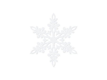 Dekoracje papierowe Śnieżynka, biały, 9cm (1 karton / 50 op.) (1 op. / 10 szt.)