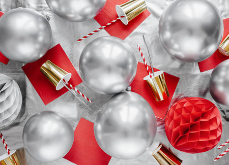 BALONY GLOSSY SREBRNE 30CM 10 SZT