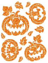 NAKLEJKA BROKATOWA 30 X 40 CM POMARAŃCZOWA DYNIE