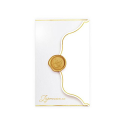 ZAPROSZENIE PIERWSZA KOMUNIA ŚWIĘTA ZŁOTY IHS Z PIECZĘCIĄ LAKOWĄ 6 SZT.