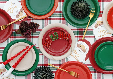 TALERZYKI PAPIEROWE CIEMNY ZIELONY 23 CM 6 SZT