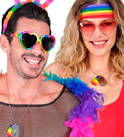 NASZYJNIK SREBRNO-TĘCZOWY PRIDE