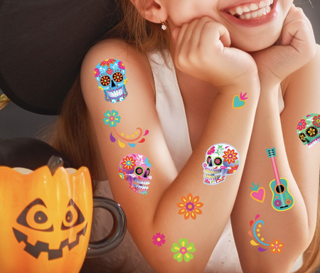SZTUCZNE TATUAŻE DZIECIĘCE KOLOROWE LOS MUERTOS