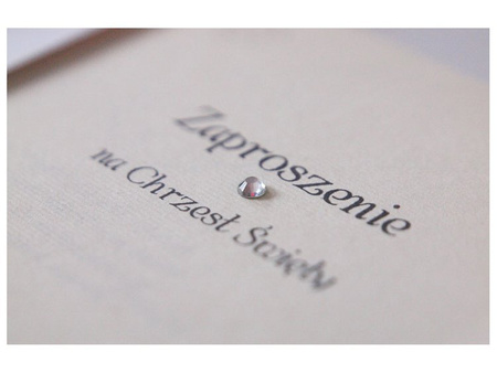 Zaproszenia na Chrzest z kokardą, biały (1 op. / 10 szt.)