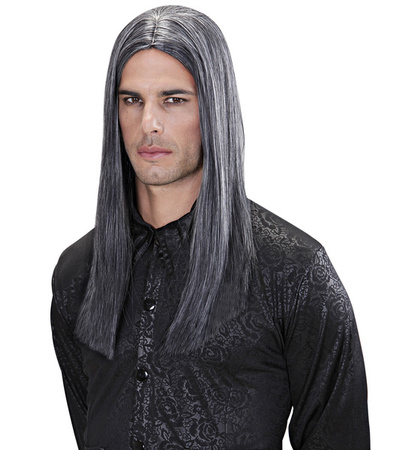 PERUKA DŁUGA PROSTA SZARA