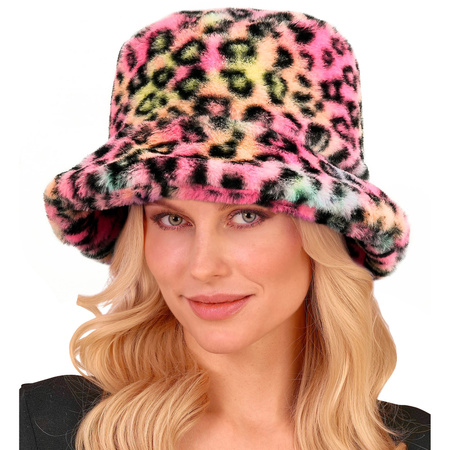 CZAPKA PLUSZOWA WIELOKOLOROWA PANTERA