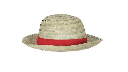 KAPELUSZ SŁOMKOWY Z CZERWONĄ TASIEMKĄ