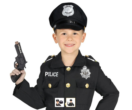 CZAPKA POLICJANTA DZIECIĘCA CZARNA 