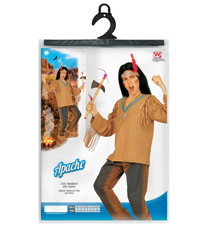 "APACHE" (coat, headband with feather)
