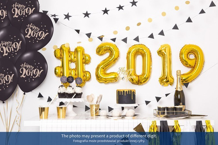 BALON FOLIOWY 35cm, CYFRA 4 ZŁOTA