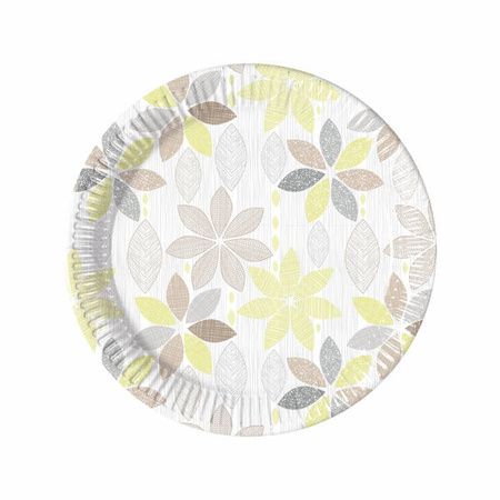 TALERZYKI PAPIEROWE PASTELOWE LIŚCIE 20 CM 8 SZT.