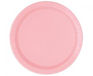 TALERZYKI PAPIEROWE JASNORÓŻOWY 23 CM 8 SZT